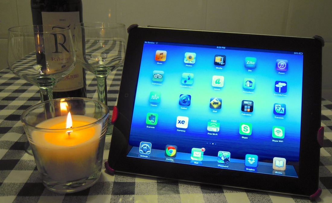 iPad apps with wine & candle