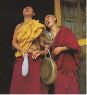Laughing monks / #VirtualTaxMarch / Karen McCann / EnjoyLivingAbroad.com