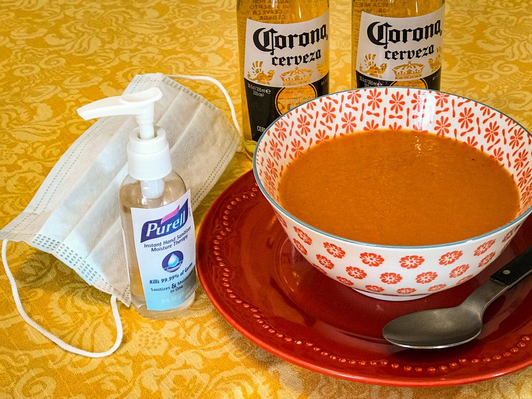 How to survive coronavirus / Cold soup Seville, Spain / Mediterranean Comfort Food  / Karen McCann / EnjoyLivingAbroad.com