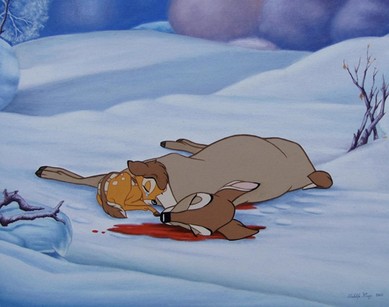 Bambi's mother, killed by hunters