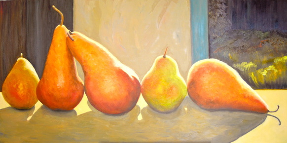 Voluptuous Pears, Painting, Still Life, Karen McCann artist