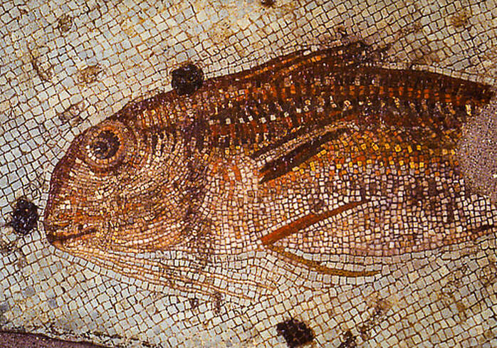 Red mullet mosaic / Lesbos Island, Greece / Karen McCann / EnjoyLivingAbroad.com