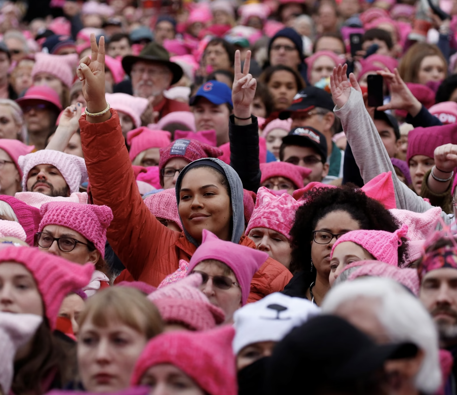 Pink Pussyhats at Women's March, Washington DC, January 21, 2017 / Karen McCann / EnjoyLivingAbroad.com